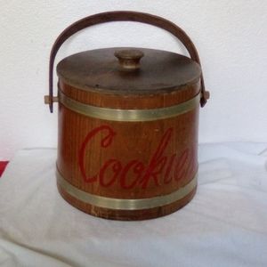 Antique wooden cookie jar